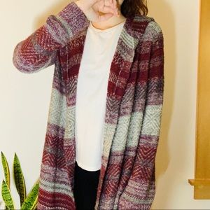 Ruff Hewn Gray and Purple Cardigan Sweater